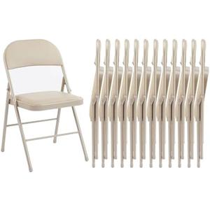 Sweetcrispy Folding Chair 12 Pack, Leather Padded Folding Chairs, Sturdy Metal Foldable Chairs, Easy to Use and Store, Outdoor and Indoor, for Home, Office, Party, Comfy