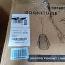 Boho Pendant Light, Bamboo 12" Basket Hanging Light, Large