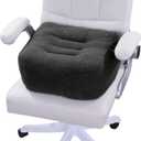 HOMBYS Extra Thick Chair Cushions for Office,5 in Breathable Adult Booster Seat for Car,Car Seat Cushion to Raise Seat Height,Shredded Memory Foam Desk Chair Cushion for Long Sitting,Black (16"x16"x5")