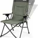 OUTSIDER Oversized 3-Position Camping Chair, Portable Folding Chair Heavy Duty for Adults Supports 400 LBS for Outdoor Camping Lawn, Backpacking, with High Back,Carry Backpack, Hook Ports, Green, Standard