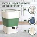 1.8 Cu.Ft Foldable Portable Washer Compact Washing Machine with Spin Dryer, 150W Motor Timer Control for RV, Apartment, Camping, No Hookup Required (White Green)