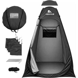 Abahub Pop Up Oversized Shower Tent, 4.9 x 4.9 x 6.2 ft, Portable Instant Privacy Tents for Camping, Outdoor Changing Room with Removable Floor Mat & Rain Shelter