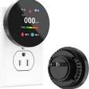 4-in-1 Gas & Carbon Monoxide Detector Plug in, Combination Natural Gas Leak & Carbon Monoxide Alarm, Dual CO & Gas Sensor with Temperature & Humidity