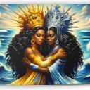 Love God Oshun And Water God Ye Miya Poster Canvas Print Wall Art Decor Living Room Office Bedroom 24x16inch(60x40cm) Unframe-style