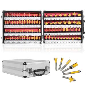 CATITO 100 Pieces Router Bits Set, 1/4" Shank Router Bit, Professional Woodworking Milling Cutter Set, Tungsten Carbide Milling Bit Kits for Professional Woodworking