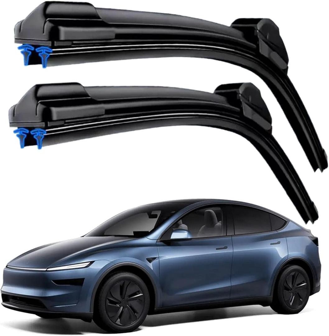 Dual Rubber Blade Windshield Wipers for Tesla Model Y 2020 2021 2022 2023 2024 2025 Automotive Replacement Wiper Blades modely 26"+20" Top Lock (Set of 2)