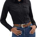 Wrangler Western Women's Retro Button-Down Shirt, Black, 3X-Large