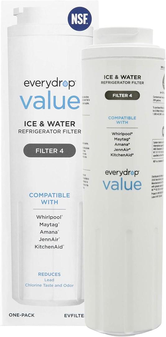 everydrop Value by Whirlpool Ice and Water Refrigerator Filter 4, EVFILTER4, Single-Pack