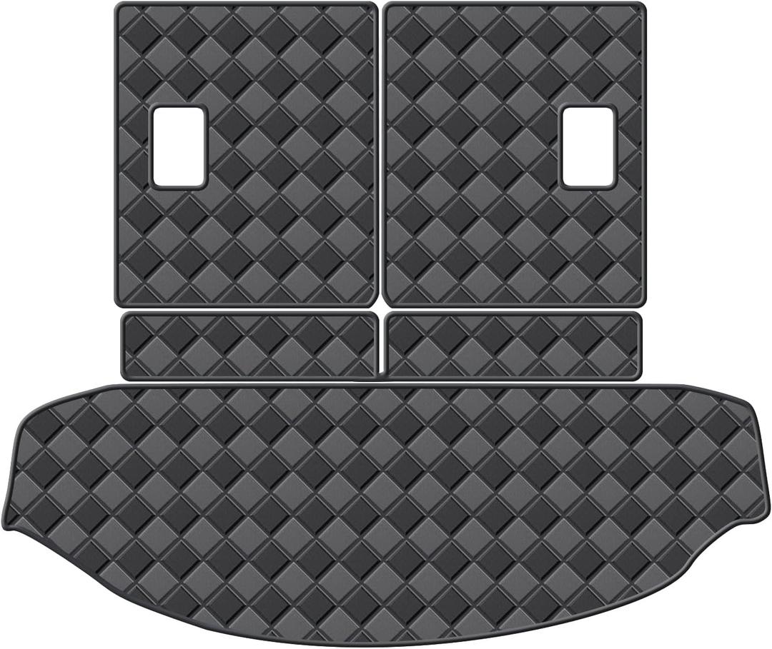 Cargo Mat & Backrest Mats for 2016-2023 Mazda CX-9 Accessories, All Weather Waterproof Rear Cargo Liner Rear Trunk Liner Back Seat Cover Protector
