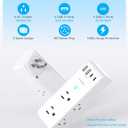 Surge Protector Outlet Extender - with Rotating Plug, 6 AC Multi Plug Outlet with 4 USB Ports (2 USB C), 1800J Wall Charger, 3-Sided Power Strip with Spaced Outlet Splitter for Home, Office, Travel, 2C2A, 1 Pack