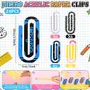 AmazingSpark 24 Sets End of Year Teacher Gifts, Jumbo Acrylic Paper Clips&Teacher Ballpoint Pens, Cute Paperclip Bookmarks Bulk for Back to School, Office Stationery Supplies for Coworkers (4 Style)