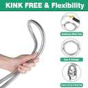 50Ft Metal Garden Hose durable stainless steel Water Hose, flexible, lightweight hose is resistant to kinks and tangles.With 10-way nozzle, strong 3/4 metal fittings, and a Stop Valve. (Silver)