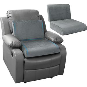 HOMBYS Recliner Seat Cushion with Lumbar Supportive Pillow Extra Large Non-Slip Seat Cushion with Back Support Cushions (Light Grey)