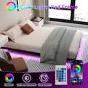King Floating Bed Frame with LED Lights - Modern Metal Platform Bed Frame - Noise Free No Box Spring Needed and Easy Assembly