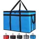 Bodaon 2-Pack Insulated Food Delivery Bag for Hot and Cold Meal, XXX-Large Cooler/Thermal Bags for Commercial Delivery, Grocery Tote Insulation Bag for Catering, Pizza Warmer, Blue