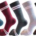 Toe Socks Cotton Crew Five Finger Socks Running Athletic for Men Women 5 Pack (Gray)