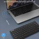 TECKNET 2.4G Wireless Keyboard - Mini Compact Keyboard with Media Hotkeys, 12-Month Battery Life, Compatible with PC, Desktop, Laptop, Smart TV - Black