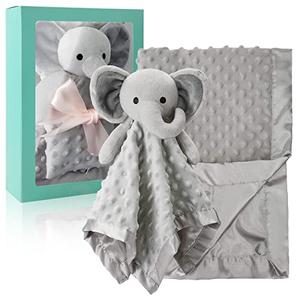 Pro Goleem Baby Blanket with Gray Elephant Security Blanket Newborn Gifts Set