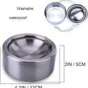 hanlongyu Outdoor Ashtray with Lid, Flip Top Stainless Steel Ash Tray, Metal Windproof Cigarette Ashtrays for Indoor or Outdoor Use, Desktop Ashtray Office Patio Home Decor