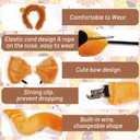Plush Animal Ears Headband & Nose Bow Tie Tail, Halloween 100 Day Cosplay Festival Theme Party Dress up Costume