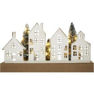 Christmas Decorations for Home Led Lighted Christmas Tree Decor with Timer Wooden Merry Christmas Sign Rustic Farmhouse Tabletop Block Xmas Holiday Signs Indoor Room Party