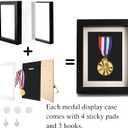 Coloch 2 Pack Medal Display Case, 6X 8 Wood Single Medal Display Frame Marathon Medal Storage Stand Decorative Badge Stand Box Glass Picture Frame for Marathon, Swimming, All Sports Medal (No Medal)