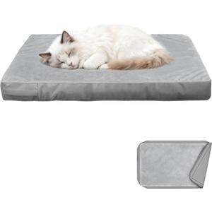 Explore Land Waterproof Dog Bed Cover Machine Washable Fluffy Dog Bed Replacement Cover for Cat, 20Lx15Wx3H inch, Gray