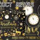 Black Gold Merry Christmas Backdrop Happy New Year 2026 Xmas Tree Gold Glitter Photography Background Winter Xmas New Year's Eve Family Holiday Party Decoration Banner Supplies (Black Gold, 8x6FT)