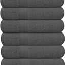 Pack of 6 Bath Towels 27 x 54 Inches, 100% Cotton, Larger & Lighter Weight, Quicker to Dry, Super Soft and Absorbent, Perfect for Bathroom (Grey, Pack of 6 (27''x54''))