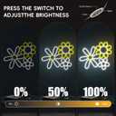 Daisy Flower Neon Sign,Led Signs for Wall,13.39x13.23 inches,USB or 3-AA Battery Operated Vintage Decor LED Neon Wall Signs