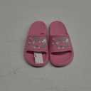 Kids' Pink Slide Sandals – Unicorn “Girl Power” Design, Size 3/4