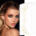 3 x Makeup Patches - Gold Heart Shape Glitter Freckles Face Tattoo - Freckle Makeup - Faux Freckles Waterproof Temporary Tattoos - Cute Glitter Makeup Accessories For Women - 8 Pcs