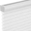 Changshade Cordless Cellular Shades, Honeycomb Shades for Windows, Pull Down Pleated Blinds, Easy to Install for Indoor Windows and French Doors,37" W x 64" H, Light White