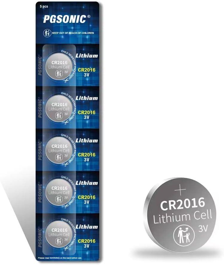 PGSONIC CR2016 3V Lithium Battery (5pcs)