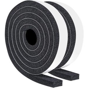 TORRAMI Maximum Compression Foam Weather Stripping 1 inch W X 1/2 inch T, Seal Strip Tape for Soundproofing Insulation Total 13 feet (2 Rolls of 6.5 Ft Each)
