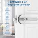 Fingerprint Door Lock, Fingerprint Door Knob Biometric Door Lock Smart Door Knob with App Control, Keyless Entry Door Lock with Handle for Home Office Apartment Bedroom Silver