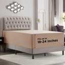 Empyrean Taupe Extra Deep Pocket Fitted Sheet Queen, Hotel Luxury Queen Fitted Sheet Only Easily Fits 18 to 24 Inch Mattress, Super Soft, Wrinkle-Free, and Breathable Bottom Sheets with Corner Straps