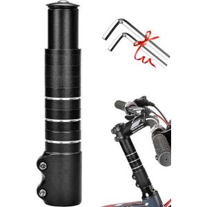 Bike Stem Riser Extender 180mm 138mm Bicycle Handlebar Riser MTB Handlebar Extension with Hex Key for 28.6mm / 1-1/8'' Fork, Aluminum Alloy Black