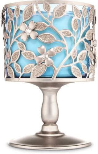 Bath + Body Works Dogwood Pedestal 3-Wick Candle Holder and Sleeve for 3 Wick Candles
