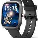 Kids Smart Watch for Boys Girls, Fitness Tracker with Heart Rate Sleep Monitor, 1.83" Touchscreen with 12 Puzzle Games, Waterproof Activity Tracker Pedometer for Android iPhone (Black)