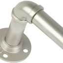 SOMINS 1 Inch Curtain Rods for Windows 48 to 84, Outdoor Industrial Adjustable Blackout Curtain Rod, Indoor Heavy Duty Wrap Around Drapery Pole, Nickel, 48-86"