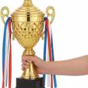 Liliaafar Soccer Trophy Bulk Large Gold Trophy Cup Awards Metal World Soccer for Sports Cup Championships Basketball Competitions Tournaments Ceremony Celebration Party Gift