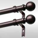2 Pack Red Bronze Curtain Rod 36-60 Inch, 1 Inch Adjustable Heavy Duty Curtain Rods for Windows, Decorative Modern Window Treatment Rods, Splicing Metal Drapery Pole, Easy Installation