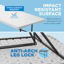 Sorfey Narrow Folding Table 6 Foot X 24-inch, White Plastic