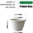 RooTrimmer 5 Pack 10 Inch Plant Pots for Indoor Outdoor,Plastic Floor Planters with Drainage Holes,Lightweight Flower Pots for Home,Patio & Garden(White)