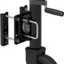 8" Spoke Wheel Trailer Jack, 10" Vertical Movement, 1500 lbs, for RV, Boat, Trailer and More, Black