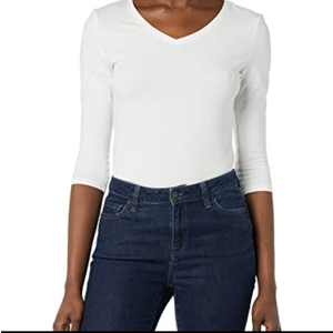 Amazon Essentials Women's Classic-Fit 3/4 Sleeve V-Neck T-Shirt,  XL