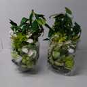 TINGE TIME Free-Standing Artificial Flower Set of 2, Table Centerpiece with Rubber Pad, Silk Fake Flower for Wedding Centerpiece Archway Aisle Welcome Entrance (Green & White)