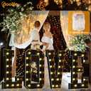 Pooqla 4 FT Marquee Light Up Letters, Black Letter Lights 4 Feet Tall, Giant Sign Big Mosaic for Balloons Birthday Party Anniversary Wedding Decorations, Warm White G