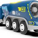 Z MAYABBO Battery Operated Locomotive Trains for Wooden Tracks, Powerful Engine Toy Train Vehicle for Railway Track, Science Fiction Train Car Series Fit All Brands Railroad (Battery Not Included) (Blue)